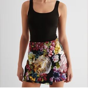 Express Floral Print Wrap Front Skort | size 4